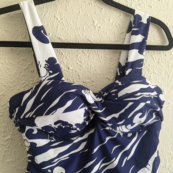 Unbranded Blue & White Ruffle Swim Dress - Picture 2 of 7